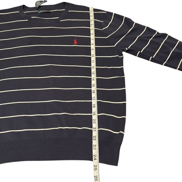 Polo Ralph Lauren Men's Blue Striped Long Sleeve Knitted Sweater Size L - Picture 5 of 7